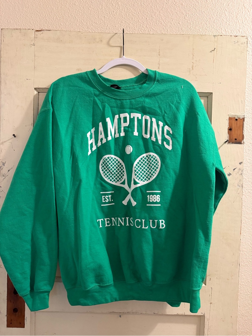 Gildan Hamptons Tennis Club Green Graphic Sweatshirt Size Large